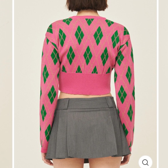 NEW! Storets Loretta Highteen Argyle Cardigan - Picture 5 of 12